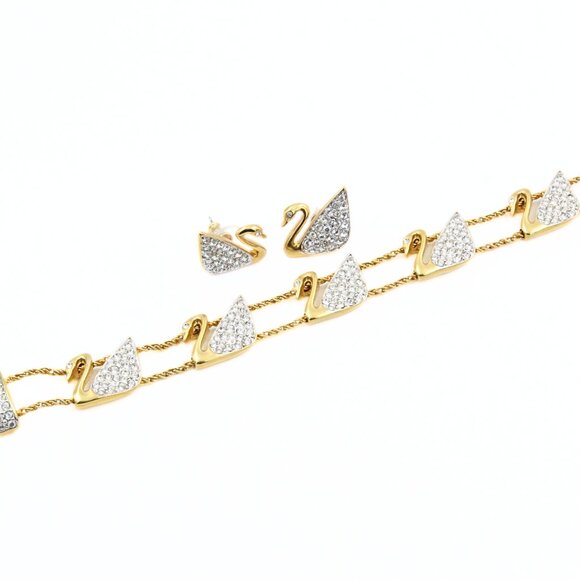 Splendid SWAROVSKI Crystals Swan Bracelet Earrings Set - Picture 5 of 7